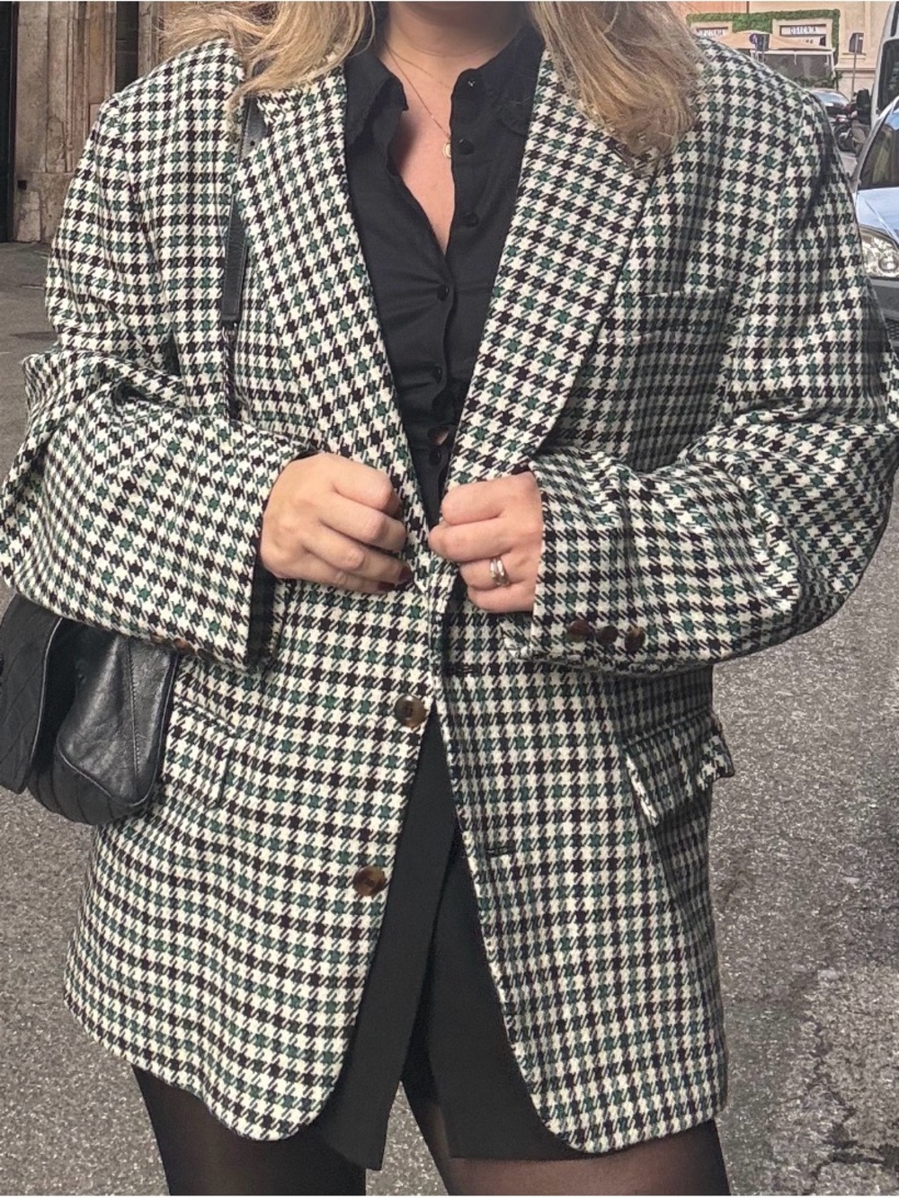 Classic Vintage Italian Houndstooth Blazer